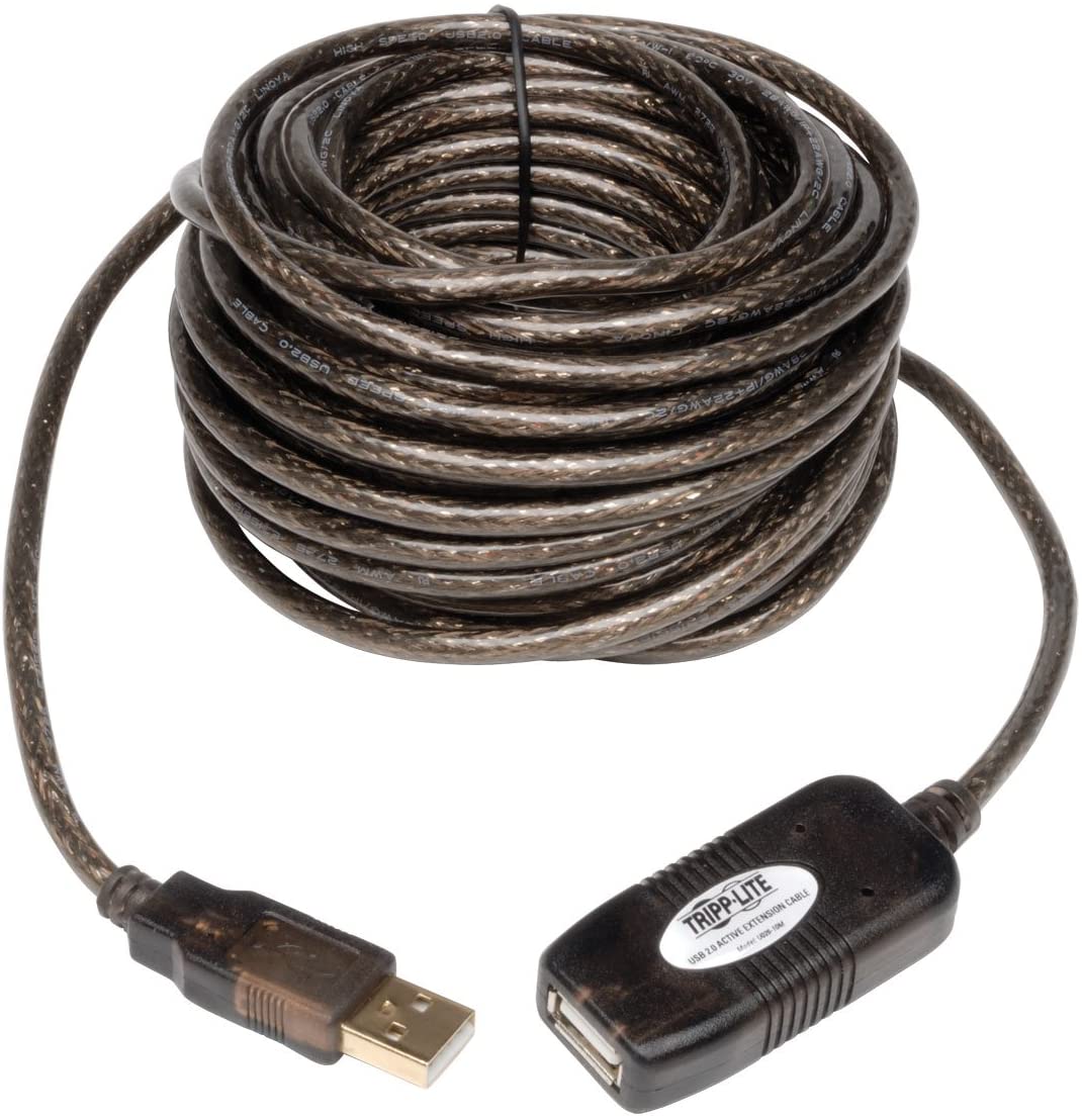 Tripp Lite USB 2.0 A/A Active Extension Cable USB-A (M/F), 4.88 m (U026-016) 4.88 m (16-ft.), Grey