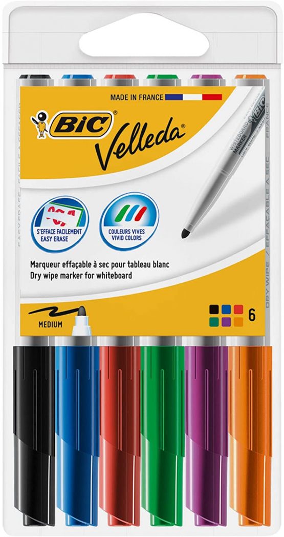 BIC Velleda 1741 Whiteboard Pens - Assorted Colours, One pack