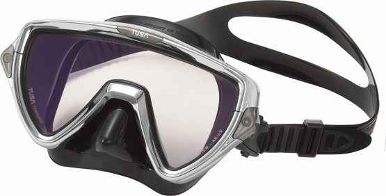 Tusa Scuba diving mask Visio Pro, UV-Filter, surgical grade silicone skirt, Chrome black - Image 4