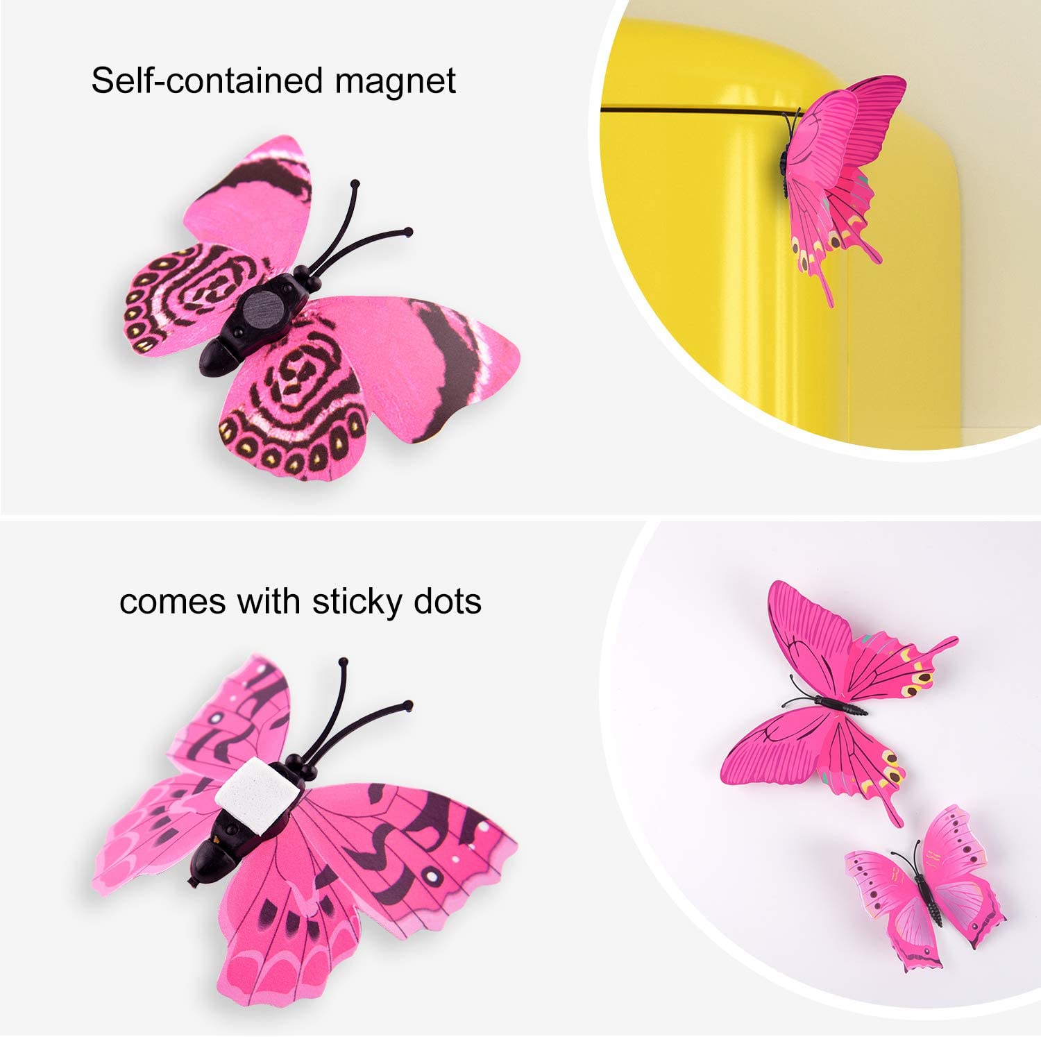 TUPARKA 36 Pieces 3D Butterfly Wall Stickers Butterfly Girls Bedroom Accessories, Pink, Random,pink - Image 4