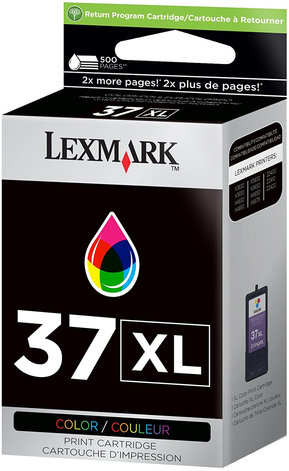 Lexmark Z2420, X3650, X4630, X4650, X5650, X6650, X6675 - #37XL Color Ink Cartridge, Multi