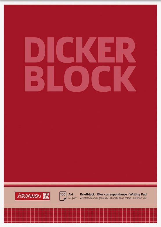 Baier Schneider &Briefpapierblock Writing Pad A4 Squared Pack of 100 White