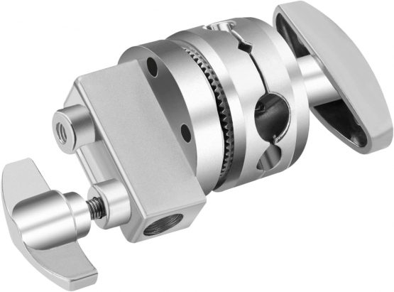 Neewer Multi Functional Heavy Duty 2.5-inch Grip Head Swivel Head Holder Mounting Adapter for Light Stand, Extension Boom Arm and Other Photographic Equipment with 1/2,1/4,3/8,5/8-inch Mount (Silver)