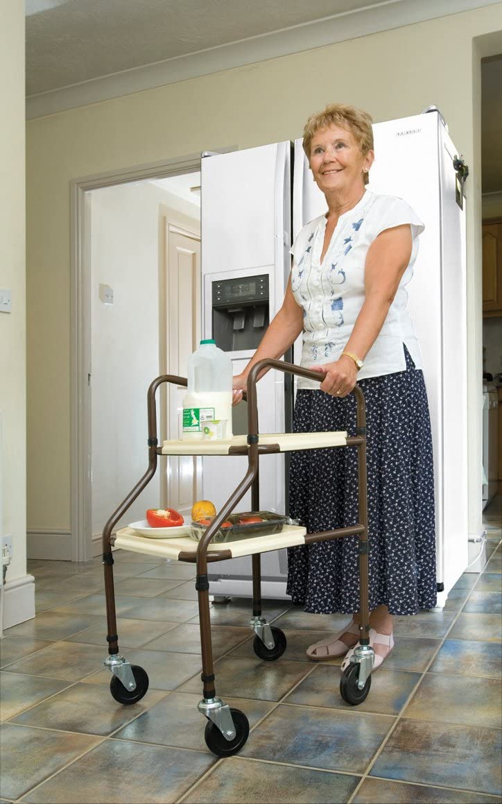 NRS Healthcare M03792 Home Helper Trolley - STANDARD (Eligible for VAT relief in the UK), Brown, Pack of 1 - Image 2