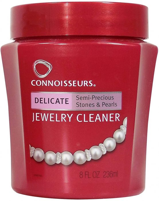 Connoisseurs Delicate Jewellery Cleaner - Cleaning Tool for Gold, Silver, Opals, Semi-Precious Stones & Pearls - Includes Dip Tray & Brush - 236ml