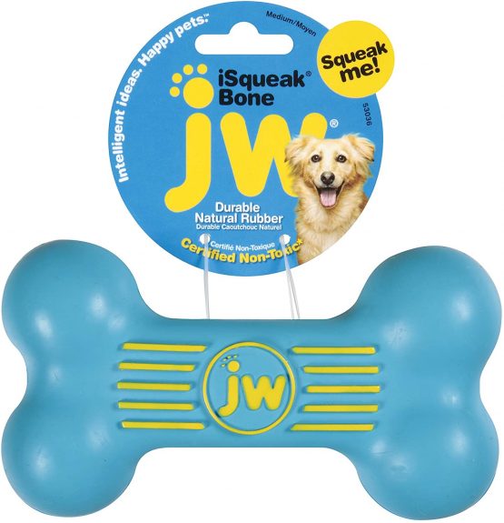 JW Isqueak Bone Medium By Squealing Thick Rubber Bones For Dogs, M - Image 2