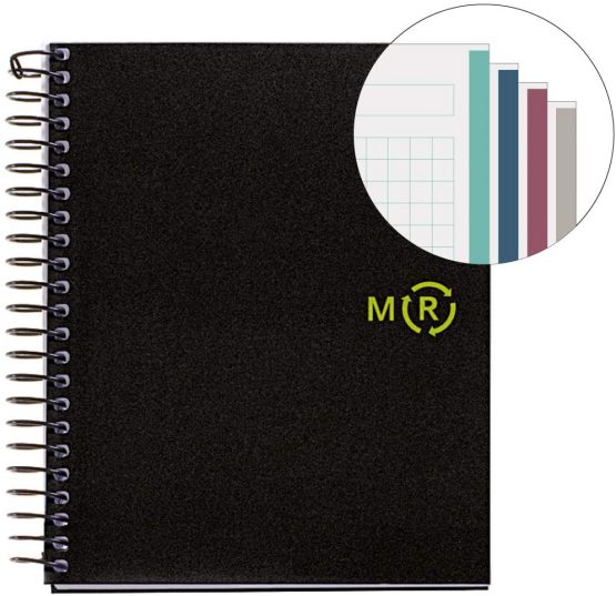 Basicos Mr 6039 Notebook – 4 Colours, A5, 120 Sheets, Squared Recycled Polypropylene - Image 2