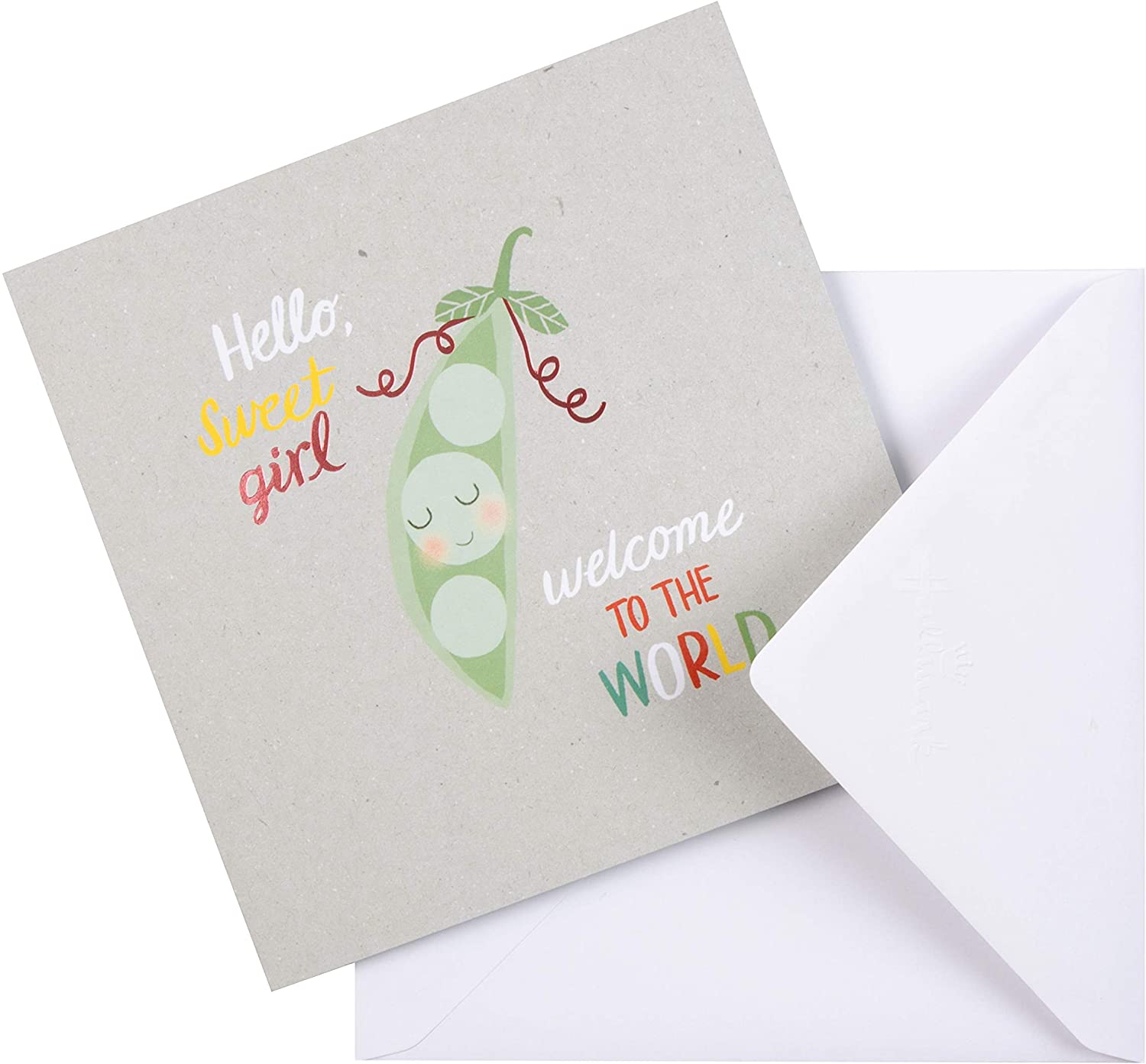 Hallmark Baby Girl Birth Congratulations Card - Cute Peapod Design, Newborn Baby Girl Sweet Pea, Pack of 1 - Image 2