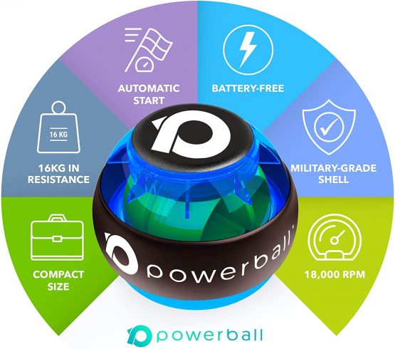 Powerball NSD 280Hz Range - Hand, Grip, Wrist & Forearm Strengthening Gyroscopes - Cord Start - Image 3