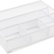 EasyPAG Mesh Drawer Organiser Tray Desk Draw Tidy Office Stationery Storage Pen Holder,White