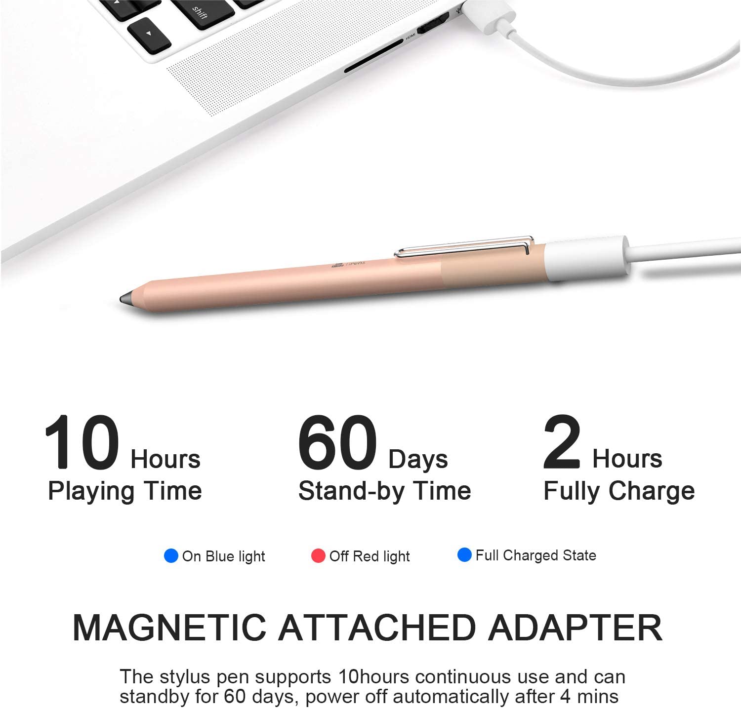 KSW KINGDO Stylus Stift Für IPad & IPhone | Wiederaufladbar Mit 1.4mm Feiner Spitze Ohne Bluetooth