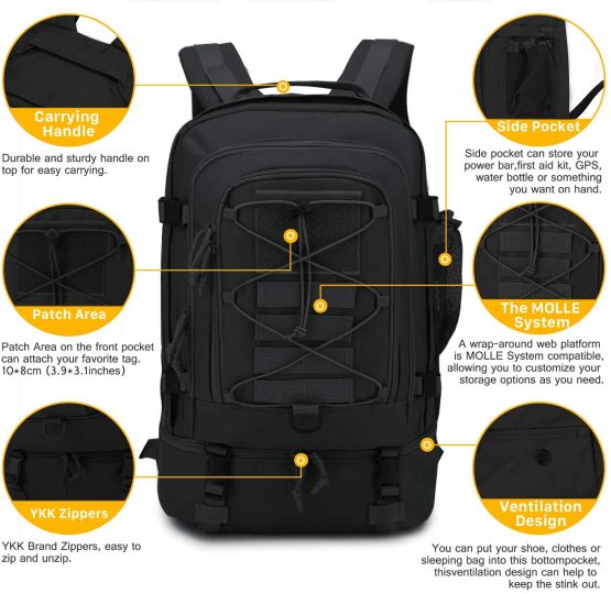 Mardingtop 28L Military Rucksack Molle Tactical BackPack Hiking Backpack Travel Backpack Trekking Rucksack Motocycle Pack Waterproof for Outdoor Sport Camping Both for Men or Women - Image 4