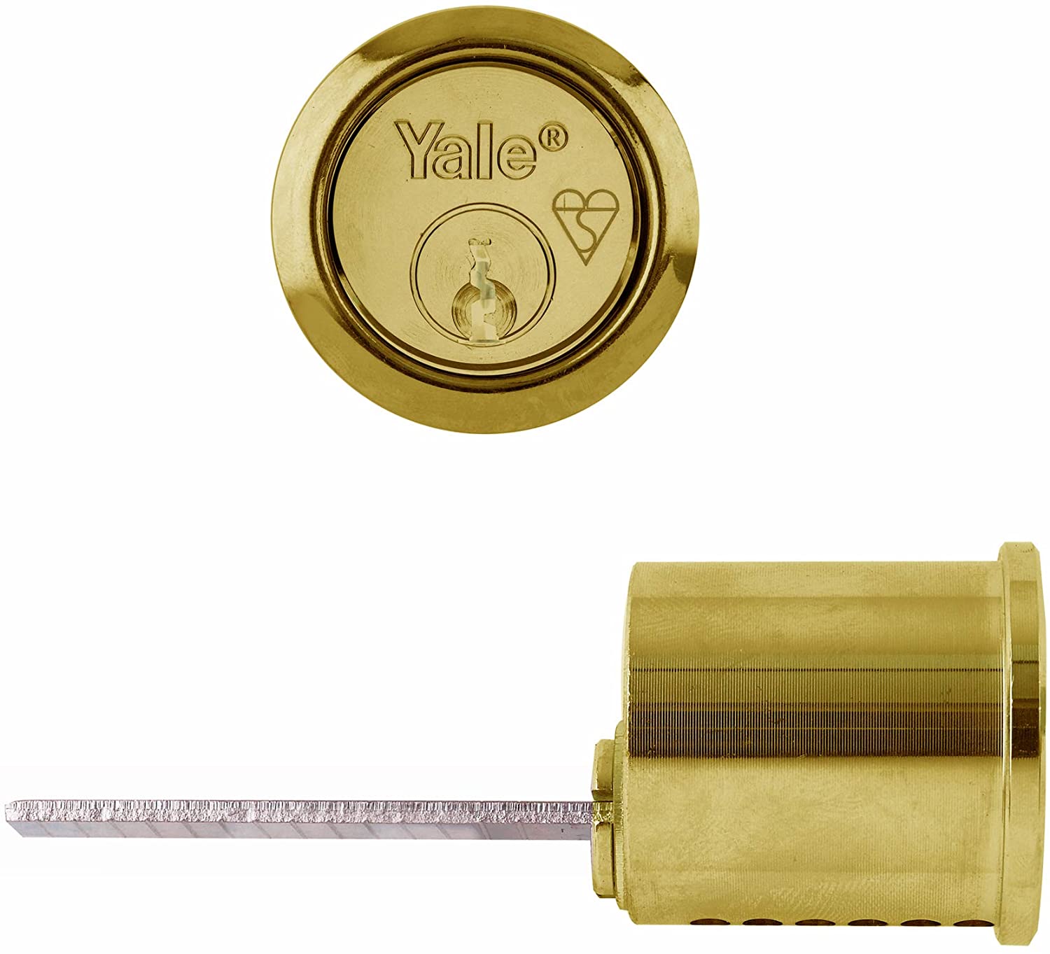YALE X5 2 KEY CYLINDER BRASS, Polished Brass 2 Key, 2 Keys