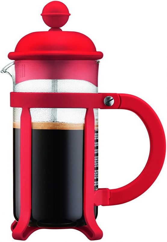 BODUM Java 3 Cup French Press Coffee Maker, Red, 0.35 L, 12 oz