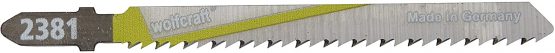 wolfcraft jigsaw blades, T-Shaft, HCS, length 75 mm - clean cut - for wood, plastic, 2651000