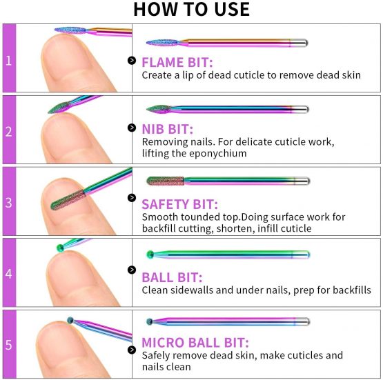 nail drill bit color code
