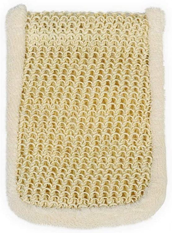 Bamboo and Natural Sisal Massage Mitt, Exfoliation and Cleansing Glove with Ultra-Soft Bamboo and Sisal Fibres