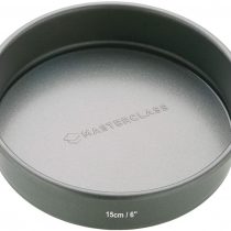 MasterClass KCMCHB28 Non-Stick Round Sandwich Tin with Loose Base, Carbon, Grey, 15 cm (6 inches)