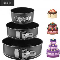 EKKONG Cake Tins Set, Cake Pan 3 Pieces 4"/7"/9" Non-Stick Leakproof Round Springform Cake Tin with Removable Bottom (3 pcs)