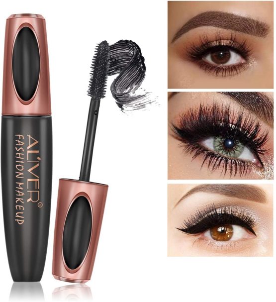 4D Silk Fiber Eyelash Mascara, Extra Long Thick & Voluminous Lash Mascara, Black Long-Lasting Waterproof 4D Mascara for Makeup - Image 2