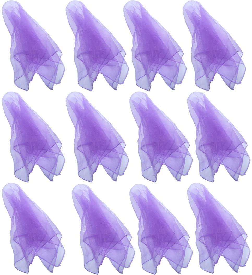 Hoerev Pack of 12 Aapprox. 60cm x 60cm Dancing Juggling Scarves, Purple