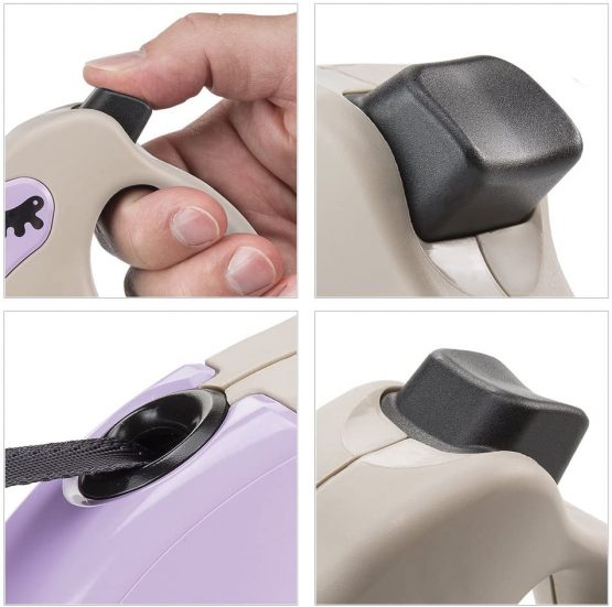 Retractable Dog Lead AMIGO TAPE MINI, Extending tape, 3 m, Max 12 kg, Lilac - Image 3
