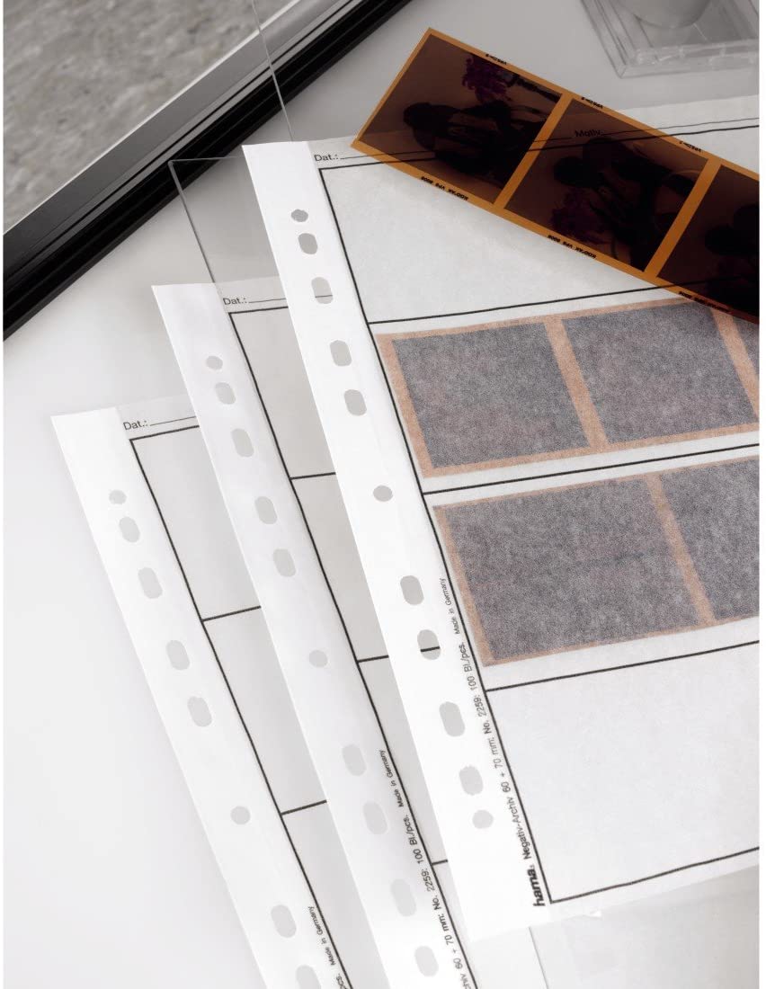 Hama Negative File Storage Sleeves for 4 Strips of 6 x 7 cm or 6 x 9 cm Frames, Pack of 100, Glassine Material - Image 4