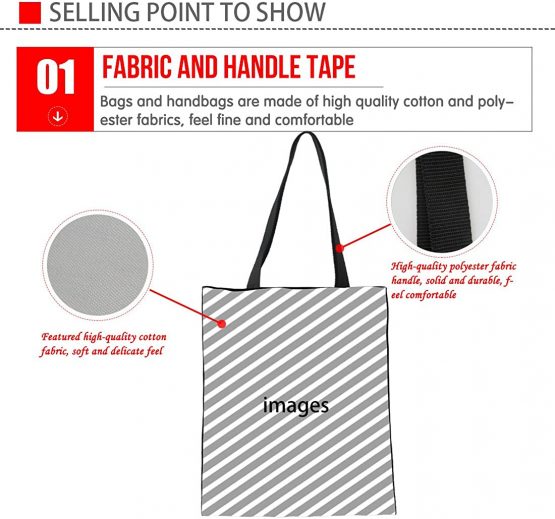 Showudesigns Women's Canvas Tote Bag with Insert Organizer Animal Designer Black - Image 3