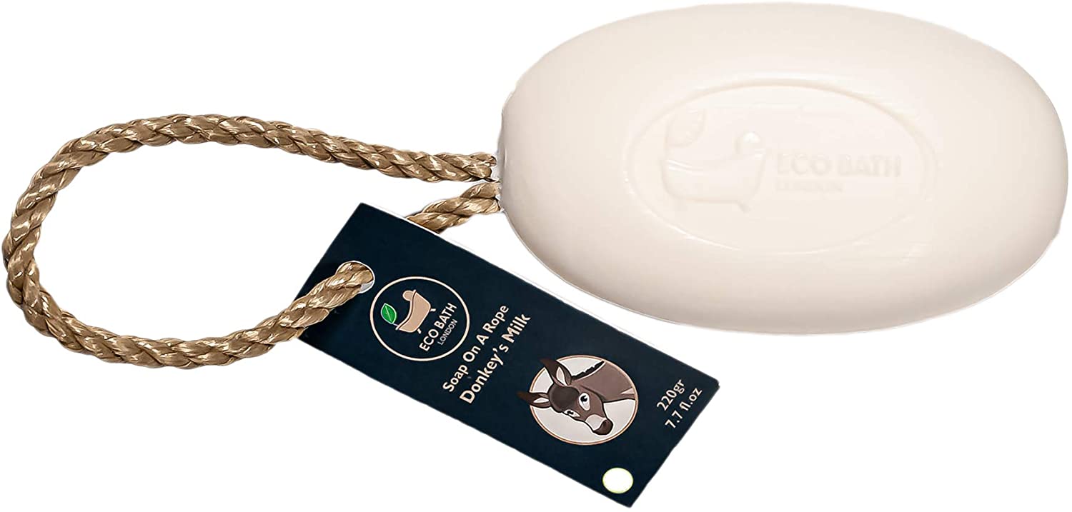 Eco Bath London Donkey’s Milk Soap on a Rope 220g, Luxurious and Eco Friendly Body Wash Bar with Shea Butter - Image 3