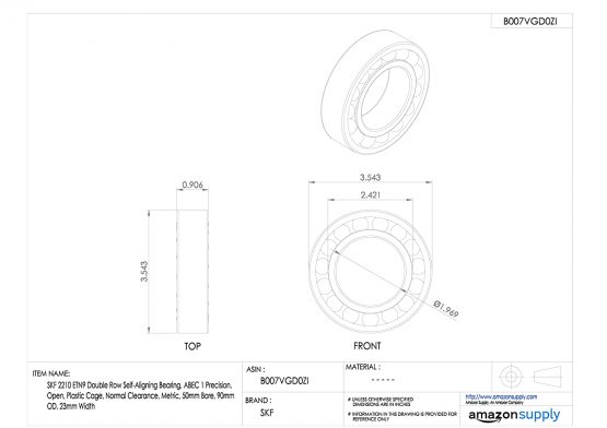SKF 2210 ETN9 Self-Aligning Ball Bearing - Image 2