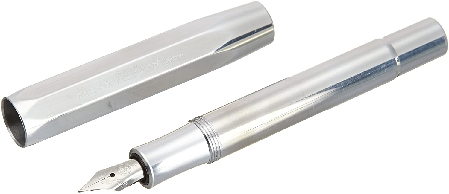 Kaweco AL SPORT Fountain Pen Raw I Premium Fountain Pen for Ink Cartridges 13 cm I Nib: F (Fine)