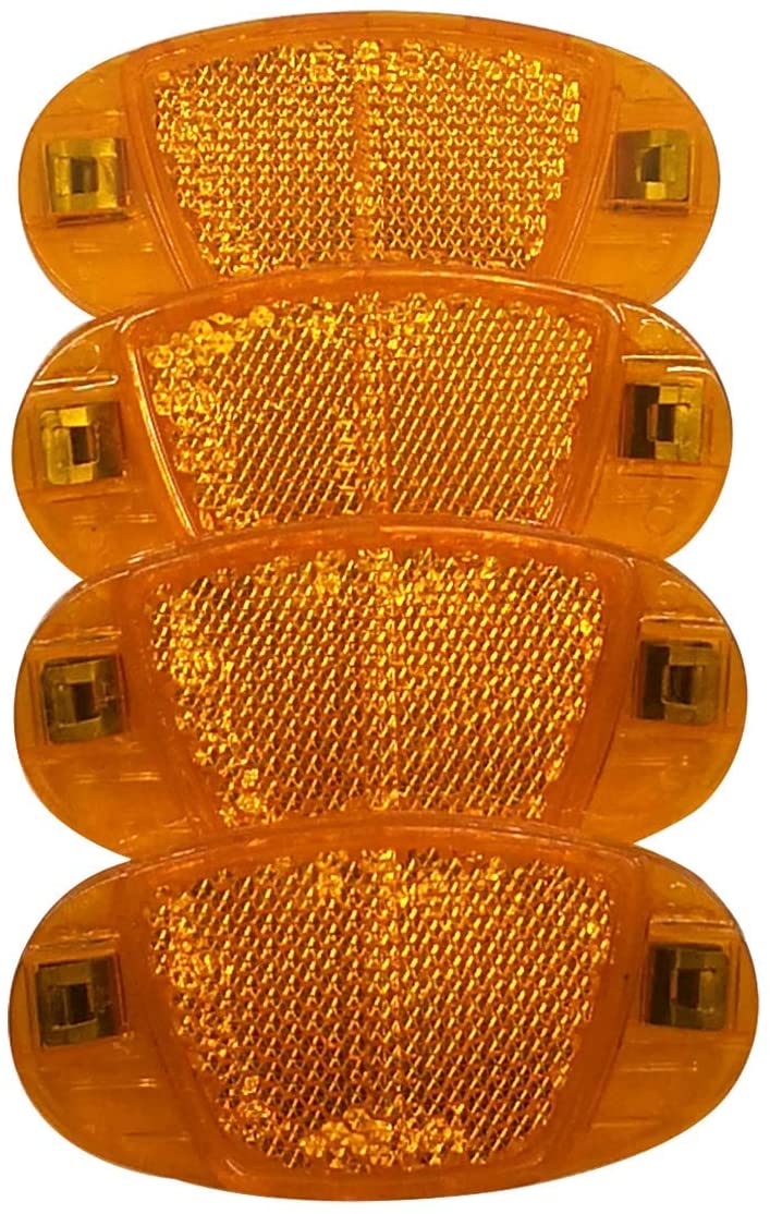 Spoke Reflectors Bicycle Extra Reinforced with Steel Clips Reflectors Bicycle Orange Set of 4 Cat Eyes Bicycle Children with StVZO Certification Mark Spoke Reflector for Road Bike MTB Trekking Bike - Image 3