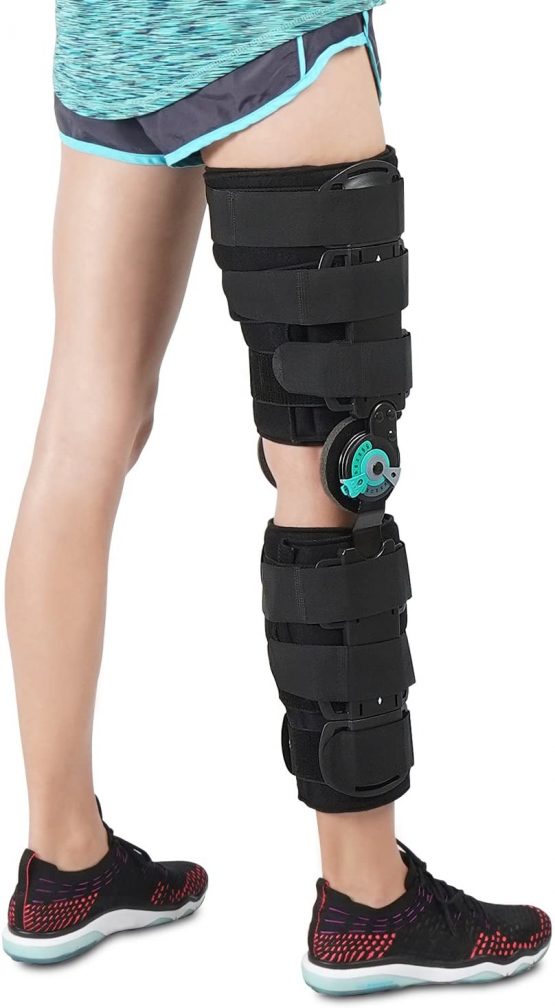 Soles Universal Hinged Knee Brace Telescoping ROM Knee Orthosis, Adjustable Leg Stabilizer - Post Operative Injury Support for ACL, PCL, MCL or LCL - One Size Fits Most - Unisex Black - Image 3