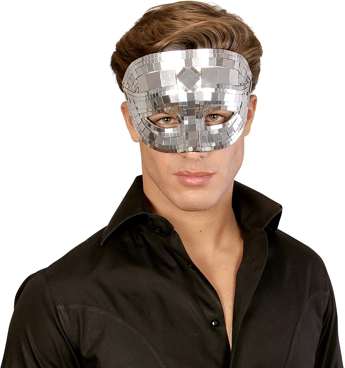 Widmann 1622 ? Unisex Ball Strobe Mask, Grey, One Size - Image 3
