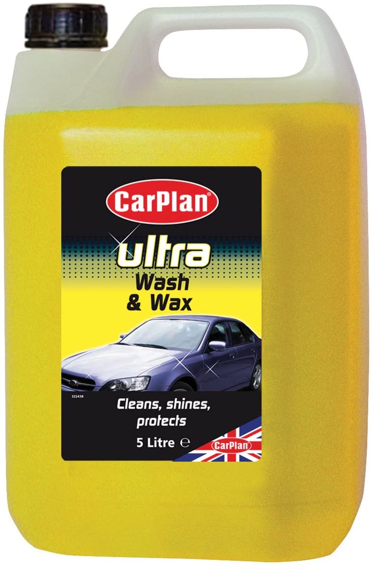 CarPlan POL102 Car Wash Shampoo and Wax Protective Layer 5L Ph Neutral 5 Litre Detailing Cleaner Care Vehicle Cleaning Soap