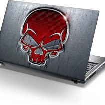 TaylorHe 15.6 inch 15 inch Laptop Skin Vinyl Decal with Colorful Patterns and Leather Effect Laminate MADE IN England Grunge Metal Skull