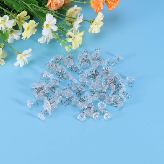 Artibetter 100Pcs Twist pins bed sheet clip fixer clear heads for hold slipcovers - Image 3
