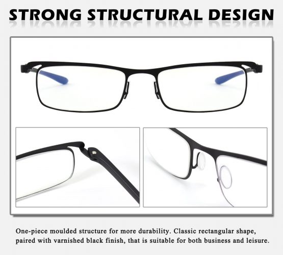CGID Anti-Blue Light Reading Glasses, Computer Readers with TR90 Frame for Men and Women,QKX001 - Image 3