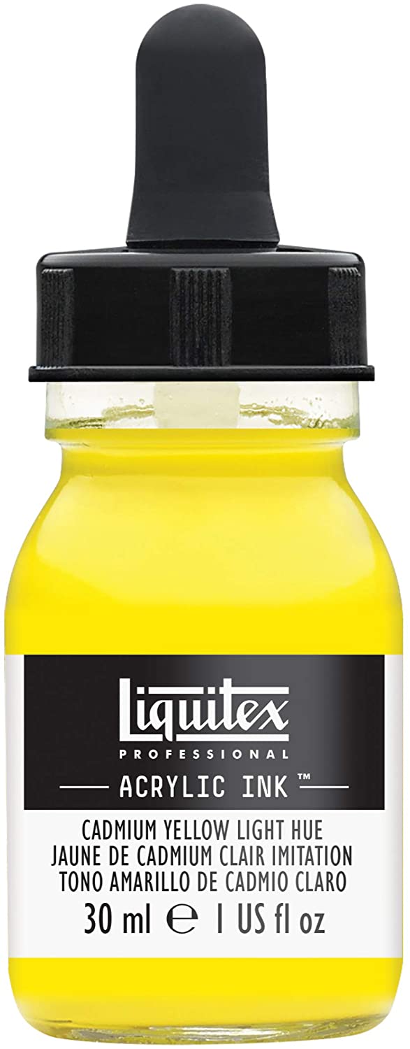 Liquitex 4260159 liquid Professional Acrylic Paints - Ink, 30 ml, high pigmented Airbrush Paint, cadmium yellow light color tone