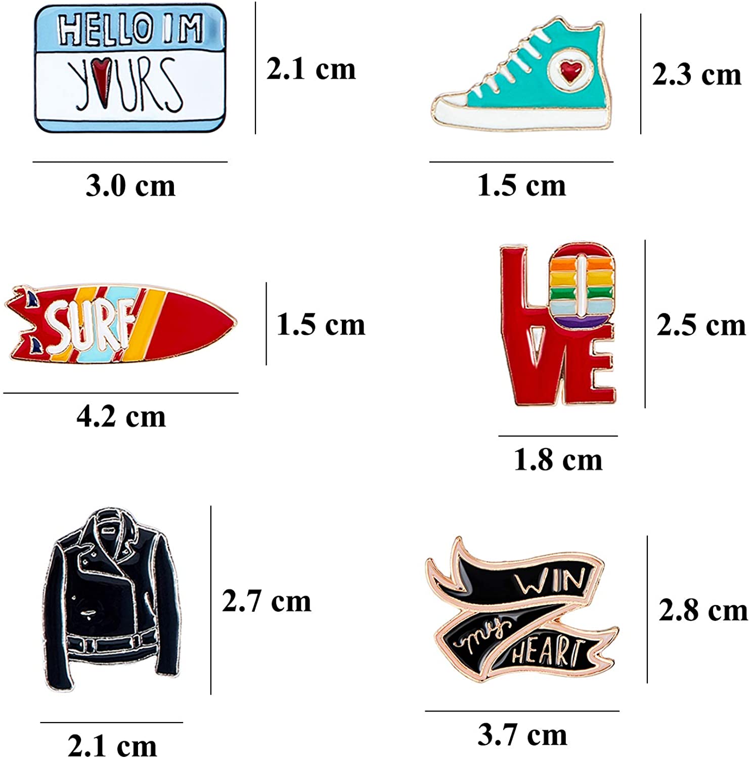 Hicarer 24 Pieces Cute Enamel Lapel Pin Set Cartoon Brooch Pin Badges Brooch Pins Clothing Bags Jackets Accessory for Valentine's Day - Image 2