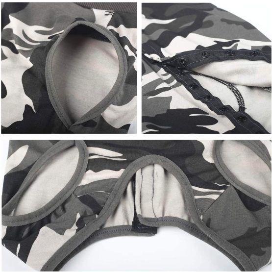 Dog Recovery Suit Cat Abdominal Wound Protector Puppy Medical Surgical Clothes Post-operative Vest Pet After Surgery Wear Substitute E-collar & Cone (3XL, Camouflage) - Image 4