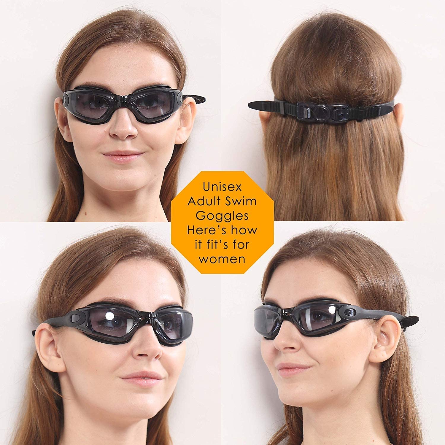 Swim Goggles, Tinted Swimming Goggles No Leaking Anti Fog with UV