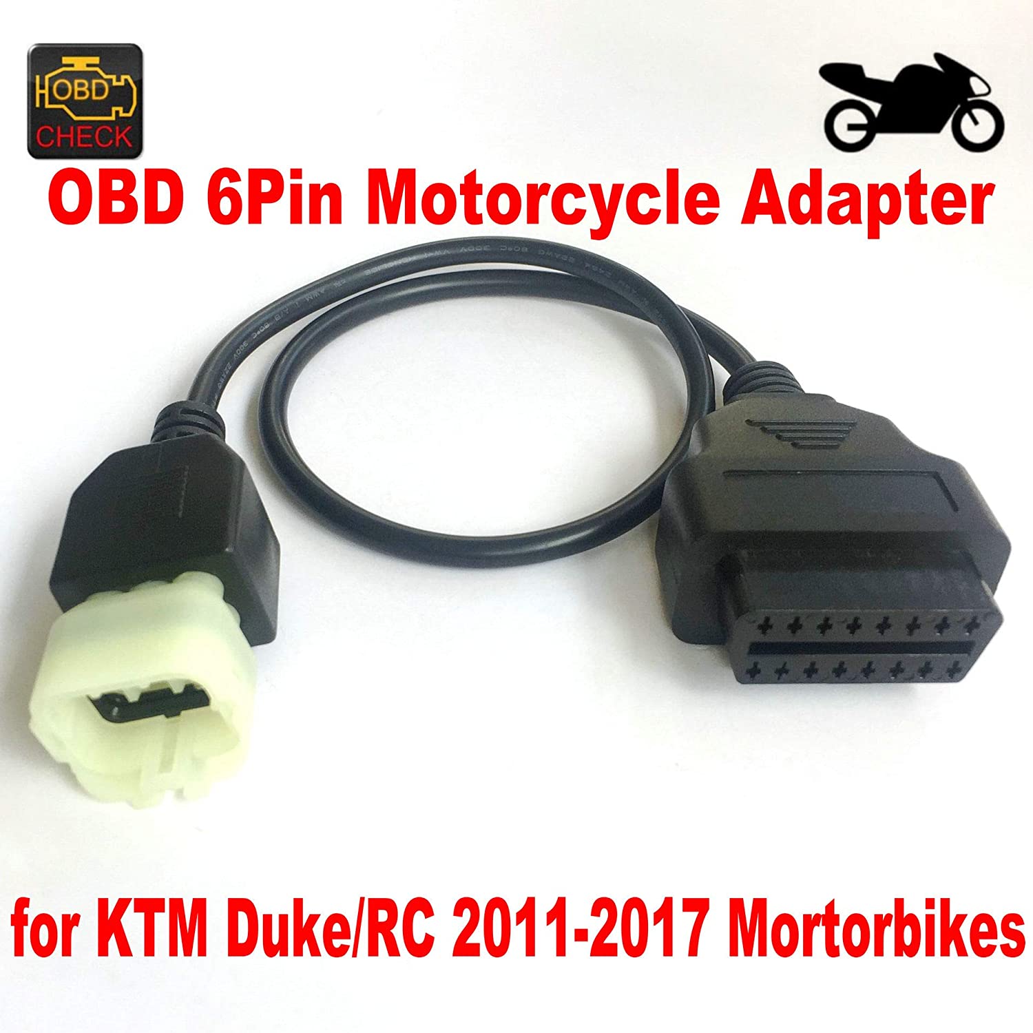 OBD 6Pin Diagnostic Adapter for Motorcycle, black - Image 2