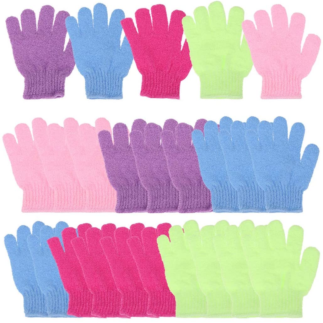 minkissy 30Pcs Five Finger Shower Gloves Bathing Scrubbers Simple Body Exfoliator Shower Towels Back for Men