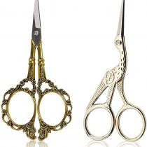 BIHRTC 4.5'' Scissors Vintage Plum Blossom Scissors and Classic Crane Design Sewing Scissors Gold Scissors for Embroidery, Sewing, Craft, Art Work & Everyday Use