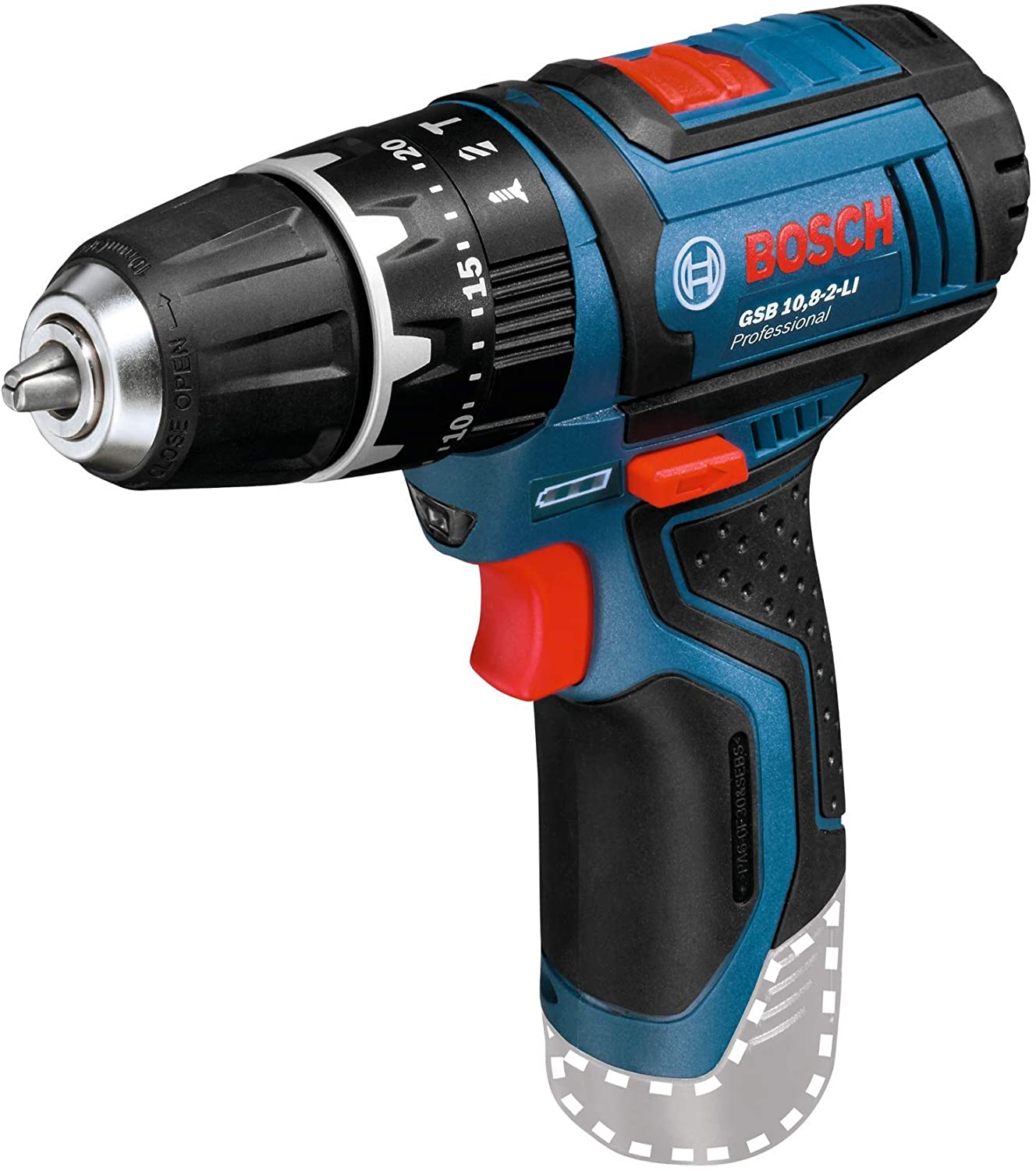 Bosch Professional 12V System GSB 12V-15 Cordless Combi Drill (Without Rechargeable Battery and Charger), Blue, Bare Tool