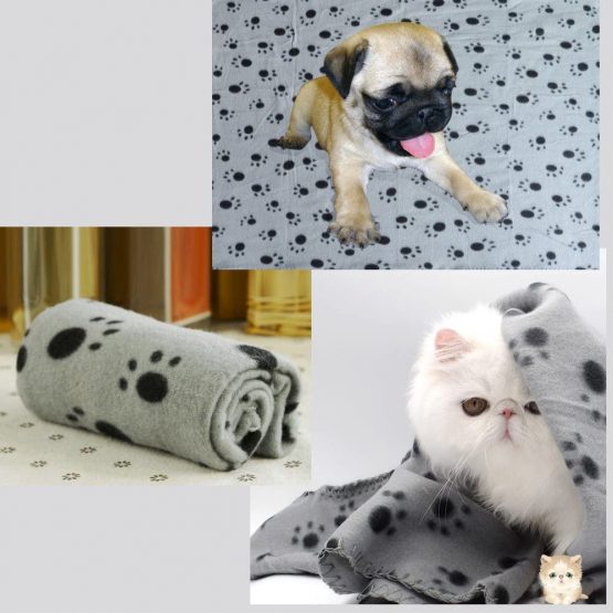 JZK 3 Pieces 100cm x 70cm / 40" x 28" beige grey black Large Washable Soft Warm Fleece Blanket for Dog Cat Pet Mat Bed - Image 3