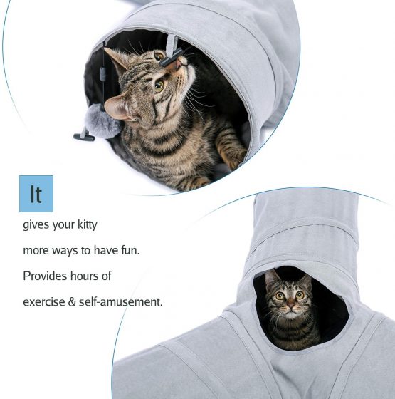 OHANA 3 Way Cat Tunnel Toy for cats, Cat Play Tunnel for indoor cats kittens (Diameter: 25cm) - Image 2