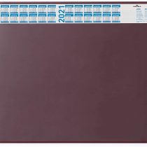 Durable Desk Mat with Annual Calendar Red | 65 x 52cm | Pack of 1 | Anti-Glare Transparent Overlay Included | Ideal for Offices and Home Offices
