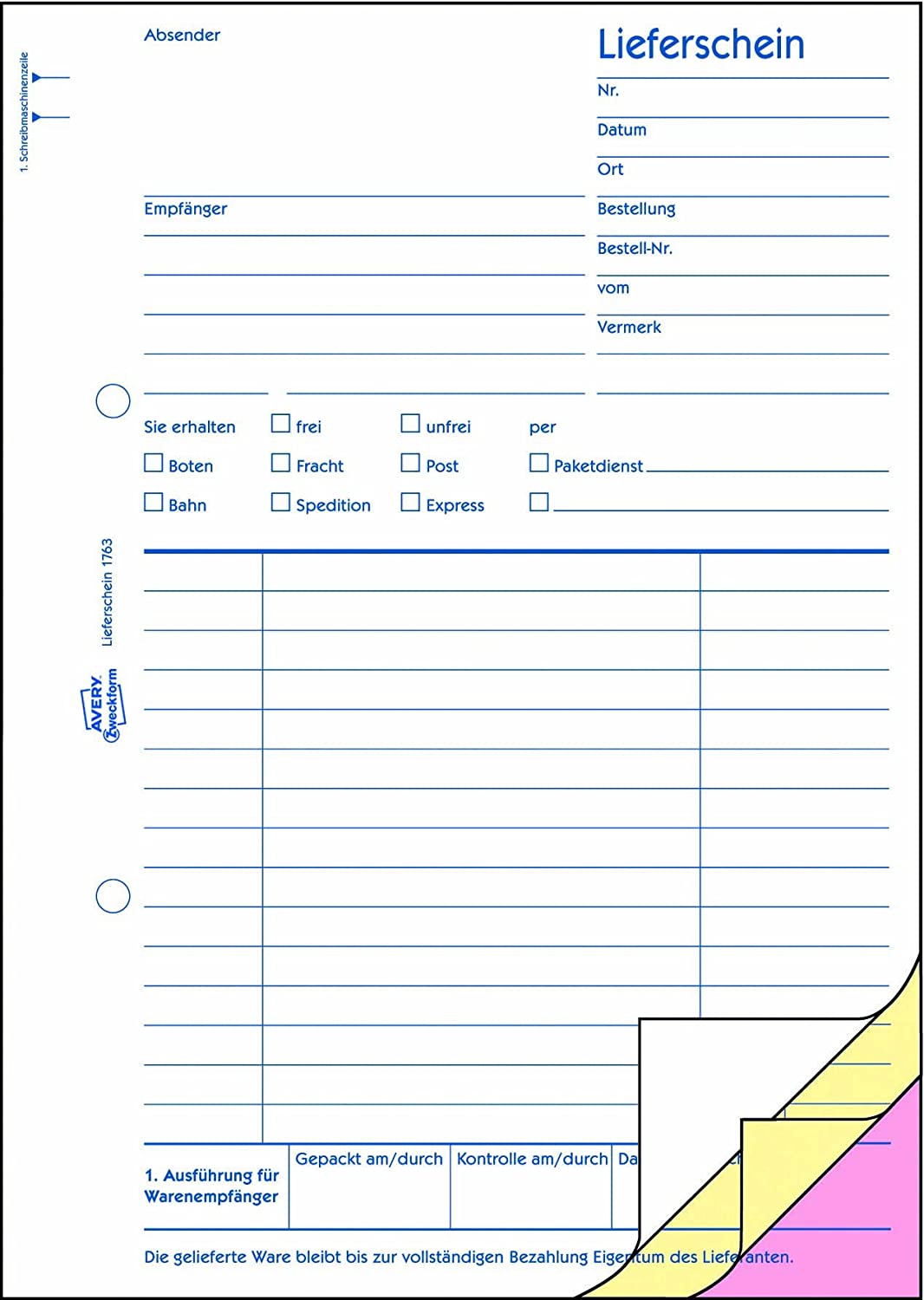 AVERY Zweckform Duplicate Lieferschein mit Preisspalte "", 3 x 40 Blatt - Image 2